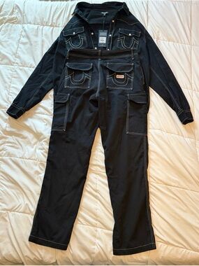 True Religion Black Contrast-Stitch Set Long-Sleeve